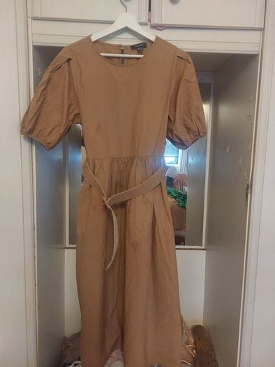 Camel Belted Dress