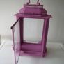 large metal pink lantern candle holder Image 7