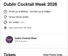 Dublin Cocktail Week two wristbands
