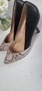 PROFILE python and plain black high heels Sz 7UK (Fit 7-7.5UK)