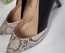 PROFILE python and plain black high heels Sz 7UK (Fit 7-7.5UK)