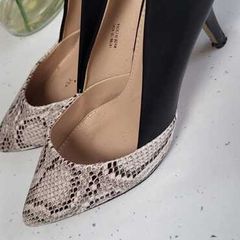 PROFILE python and plain black high heels Sz 7UK (Fit 7-7.5UK)