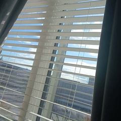 White wooden blinds