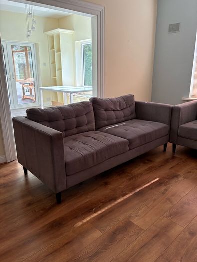 2 Seater and 3 seater grey sofas