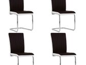 Cantilever Dining Chairs 4 pcs Brown Faux Leather