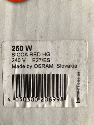 2 250w Siccatherm Light Bulbs