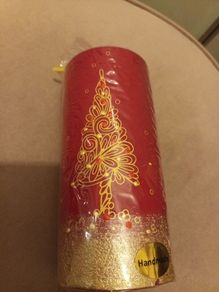 Handmade Christmas pillar candle