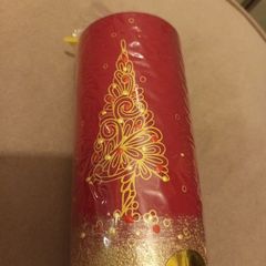 Handmade Christmas pillar candle