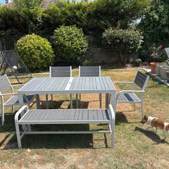 Garden Dining Set - Table, 4 Chairs & Bench
