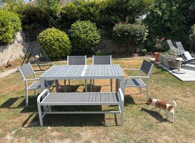 Garden Dining Set - Table, 4 Chairs & Bench