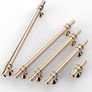 Pack of 5 Cabinet Knobs Pulls, Drawer and Door Handles, Furniture Cupboard Drawer Dresser Handles and Knobs for Kitchen, Bathroom - Gold + Oxidized Bright Gold Image 2