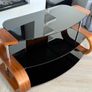Modern Black Glass TV Unit Image 2