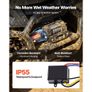 1587 kg Electric Winch, 12V DC ATV/UTV Winch with 5.5 mm x 10 m Synthetic Rope & Wired Remote Control, IP55 Waterproof, Aluminum Housing Fairlead Mount Plate for Towing ATV, Black Image 3