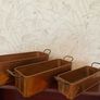 Vintage Graduated Copper Planter Set Set of 3 Brass Handled Jardinieres Cachepots Image 2