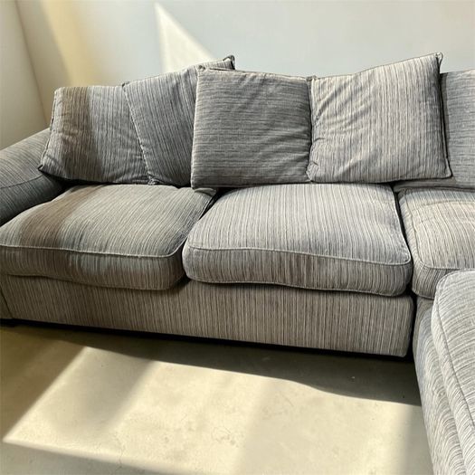 Grey corduroy corner sofa