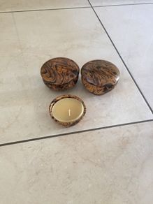 Wood candle holders