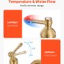 Single Handle Sink Faucet, Solid Brass Single Handle Kitchen Faucet, 1 or 3 Hole Kitchen Faucets with Push-Button Drain Image 2