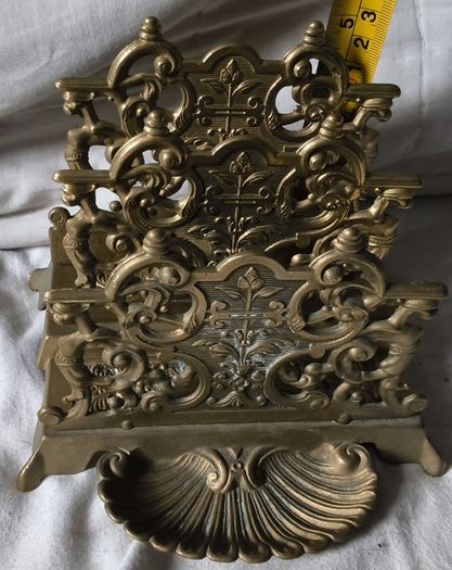 vintage collectable brass letter rack