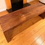Large, sturdy solid wood coffee table or TV bench in a dark wood finish. Image 3