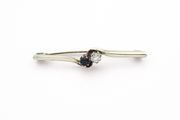 925 Vintage Sterling Silver Spinel &amp; CZ Brooch
