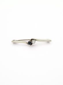 925 Vintage Sterling Silver Spinel & CZ Brooch