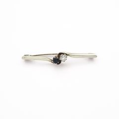 925 Vintage Sterling Silver Spinel & CZ Brooch