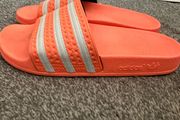 Orange Adidas Sliders