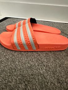 Orange Adidas Sliders