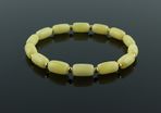 Baltic Amber Beads Gold Elastic Stretch Bracelet Unisex