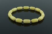 Baltic Amber Beads Gold Elastic Stretch Bracelet Unisex