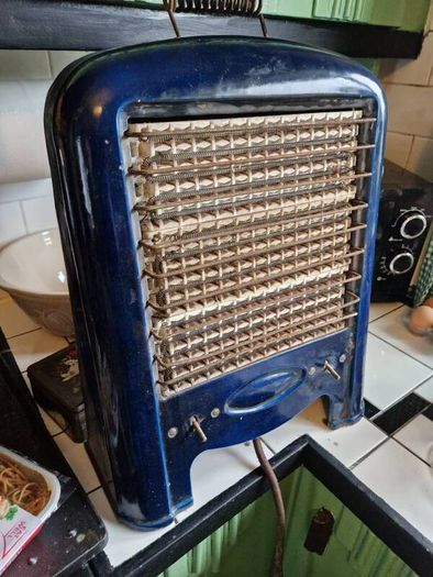 1920s/30s Vintage MAGNET 1930s Art Deco cobalt blue enamel electric fire