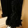 Women's Dress Black Velvet and Ostrich Feathers Size 14 Image 4