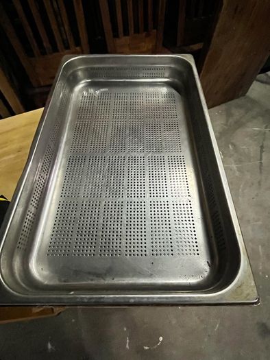 gastronorm pan. Perforated stainless steel catering pans