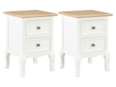 Bedside Cabinet 2 pcs White 35x30x49 cm MDF