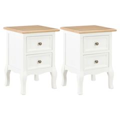Bedside Cabinet 2 pcs White 35x30x49 cm MDF