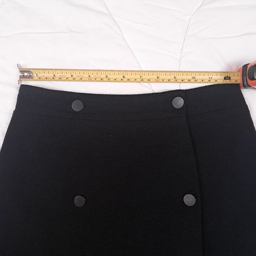 Maje Black Double Breasted High Waisted A-Line Wool Mini Skirt 8UK/36EU