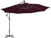 Cantilever Umbrella with LED Lights Bordeaux Red 350 cm