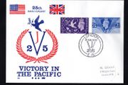 1970 Great Britain cover celebrating 25th anniversary of Victory in The Pacific tying 2.5d &amp; 3d definitive stamp.