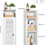 Waterproof Bathroom Cabinets, Storage Accessories Floor Standing Cabinet for Bathroom,Furniture for Bedroom Kitchen Hallway,Storage Cupboard Unit with Daily use Layer 80x20x24cm Image 2