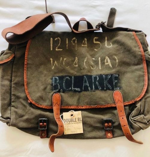 Rrl Double Ralph Lauren Army Canvas Leather Bag Rare!