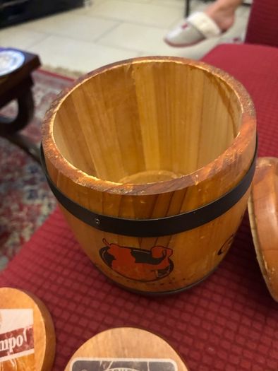 Vintage Cruzcampo Timber Barrel Coaster Box