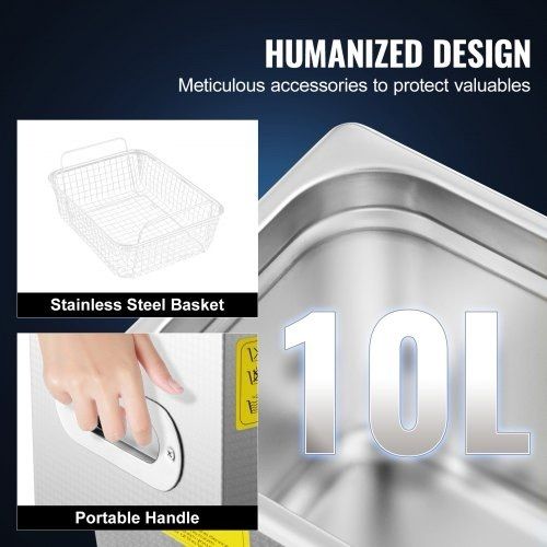 NEW SALE | 10L Ultrasonic Cleaner Machine Stainless Steel Ultrasonic Cleaning Machine Digital Heater Timer Jewelry Cleaning for Commercial Personal Home Use(10L)