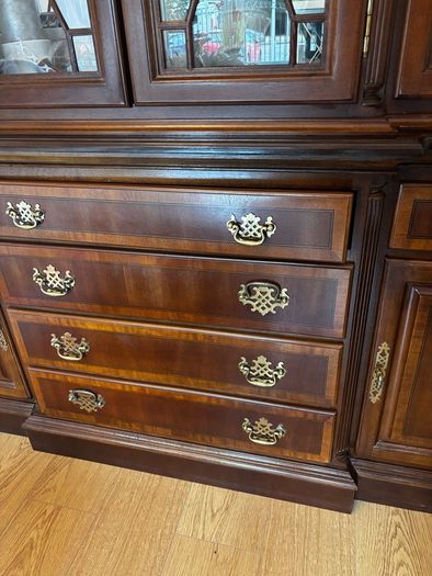Beautiful Chippendale Style Display ( 2 piece) Cabinet- Almost new condition