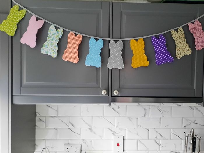 Handmade Easter Bunting / Hanging decorative bunnies