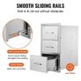 Outdoor Kitchen Drawers 16\" W x 28.5\" H x 20.5\" D, Flush Mount Triple Access BBQ Drawers Stainless Steel with Handle Image 4