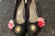 High heeled  black wedges