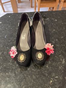 High heeled  black wedges
