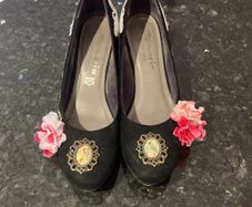 High heeled  black wedges