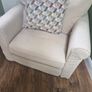 Cream 3 Seater Sofa + Matching Armchair Image 5