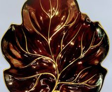 1940s Carlton Ware Rouge Royale Leaf Dish